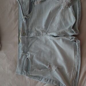 Old Navy Boyfriend distressed Size 12 light blue shorts.